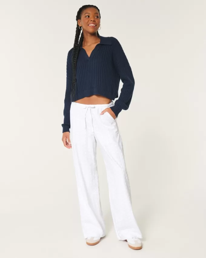 Hollister Ella Eyelet Wide-Leg Pants,Hollister Ella Eyelet Wide-Leg Pants