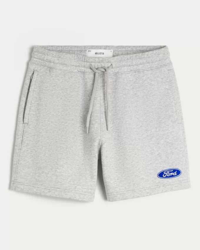 Hollister Feel Good Fleece Mid-Thigh Ford Graphic Shorts,Hollister Feel Good Fleece Mid-Thigh Ford Graphic Shorts