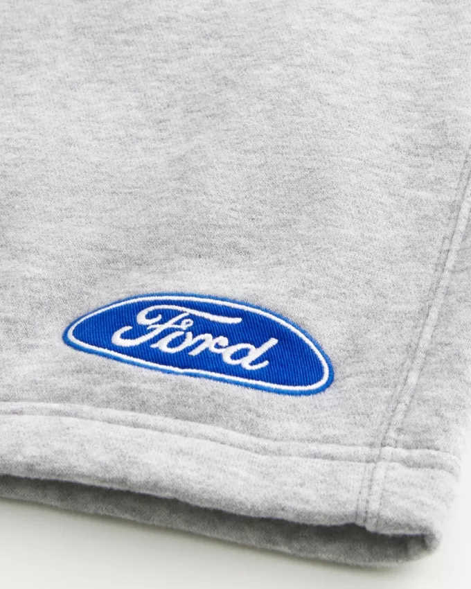 Hollister Feel Good Fleece Mid-Thigh Ford Graphic Shorts,Hollister Feel Good Fleece Mid-Thigh Ford Graphic Shorts