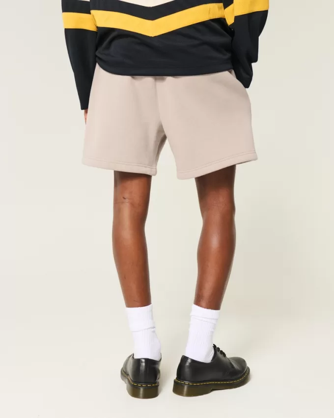 Hollister Feel Good Fleece Mid-Thigh Loose Shorts,Hollister Feel Good Fleece Mid-Thigh Loose Shorts