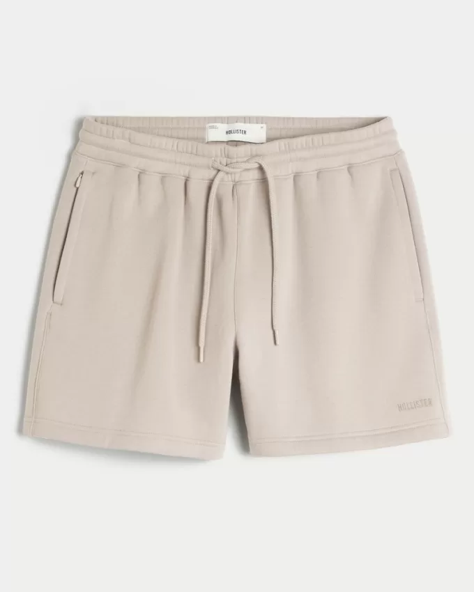 Hollister Feel Good Fleece Mid-Thigh Loose Shorts,Hollister Feel Good Fleece Mid-Thigh Loose Shorts