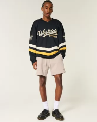 Hollister Feel Good Fleece Mid-Thigh Loose Shorts,Hollister Feel Good Fleece Mid-Thigh Loose Shorts