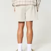 Hollister Feel Good Fleece Mid-Thigh Loose Shorts,Hollister Feel Good Fleece Mid-Thigh Loose Shorts