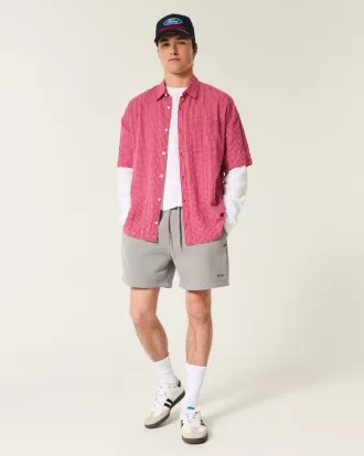 Hollister Feel Good Fleece Mid-Thigh Loose Shorts,Hollister Feel Good Fleece Mid-Thigh Loose Shorts