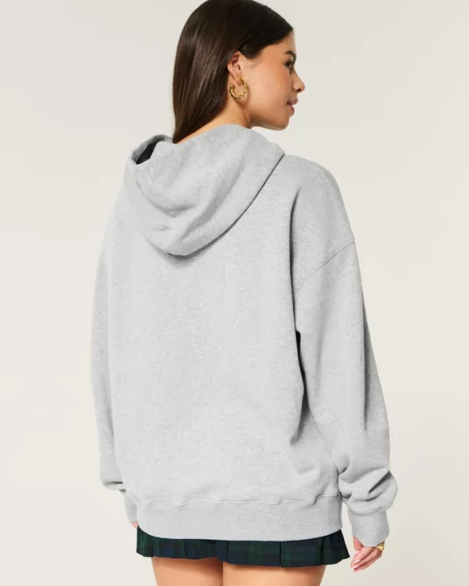 Hollister Feel Good Fleece Pennsylvania Tree Farm Graphic Oversized Hoodie,Hollister Feel Good Fleece Pennsylvania Tree Farm Graphic Oversized Hoodie