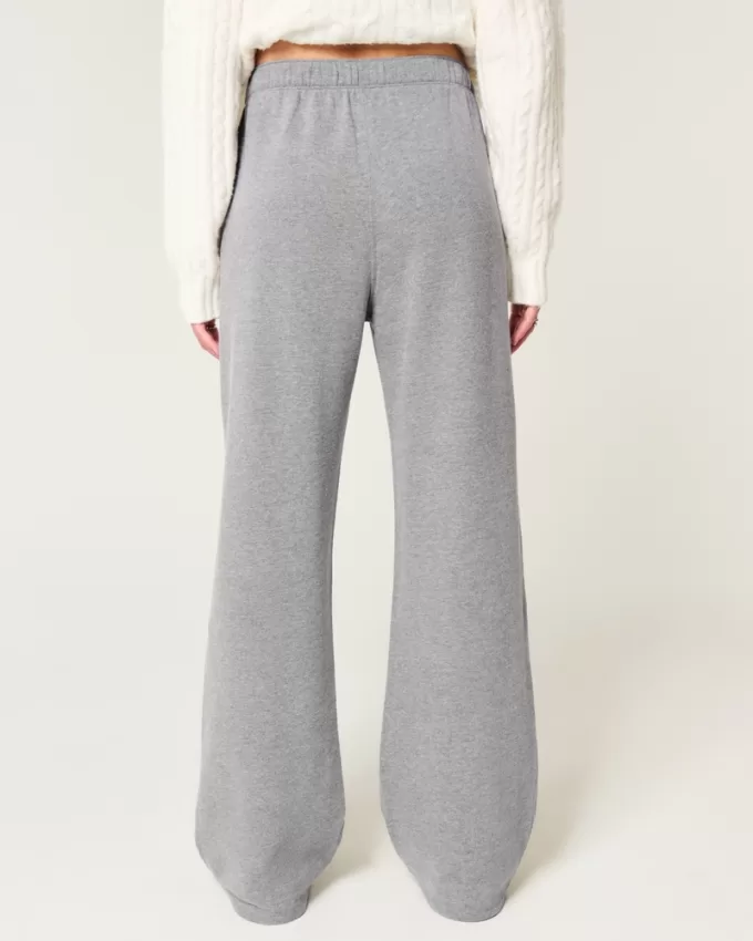 Hollister Feel Good Fleece Wide-Leg Pants,Hollister Feel Good Fleece Wide-Leg Pants