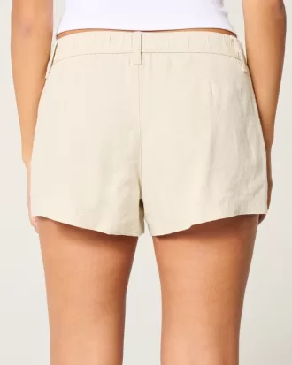 Hollister Livvy Low-Rise Linen-Blend Shorts 3″,Hollister Livvy Low-Rise Linen-Blend Shorts 3″