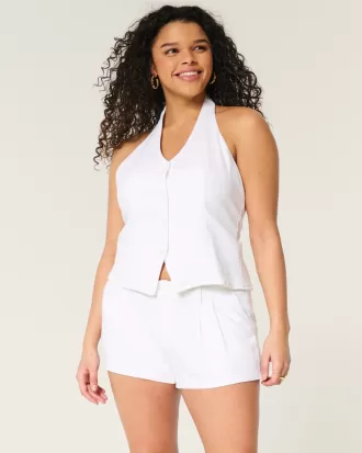 Hollister Livvy Low-Rise Linen-Blend Shorts 3″,Hollister Livvy Low-Rise Linen-Blend Shorts 3″