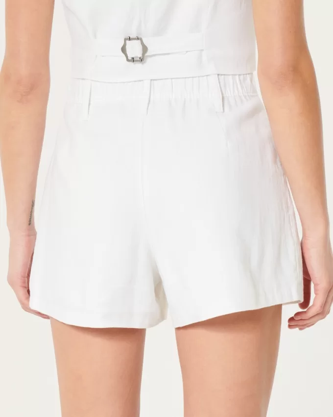Hollister Livvy Ultra High-Rise Linen-Blend Shorts,Hollister Livvy Ultra High-Rise Linen-Blend Shorts