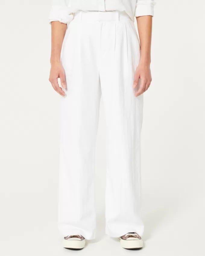 Hollister Livvy Ultra High-Rise Linen-Blend Wide-Leg Pants,Hollister Livvy Ultra High-Rise Linen-Blend Wide-Leg Pants