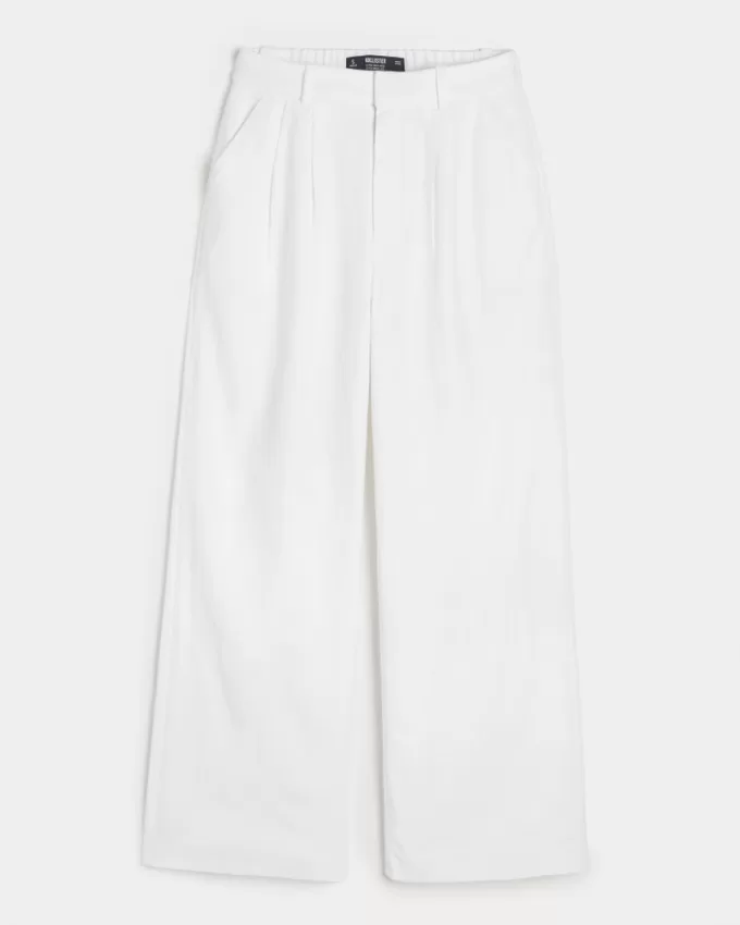 Hollister Livvy Ultra High-Rise Linen-Blend Wide-Leg Pants,Hollister Livvy Ultra High-Rise Linen-Blend Wide-Leg Pants