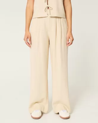 Hollister Livvy Ultra High-Rise Linen-Blend Wide-Leg Pants,Hollister Livvy Ultra High-Rise Linen-Blend Wide-Leg Pants