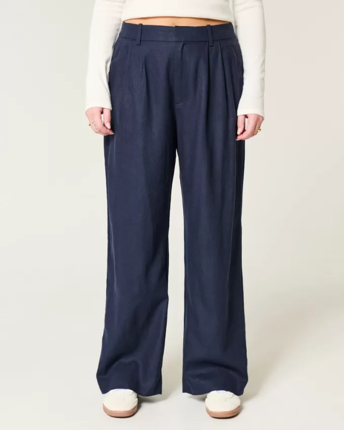 Hollister Livvy Ultra High-Rise Linen-Blend Wide-Leg Pants,Hollister Livvy Ultra High-Rise Linen-Blend Wide-Leg Pants Hollister Livvy Ultra High-Rise Linen-Blend Wide-Leg Pants,Hollister Livvy Ultra High-Rise Linen-Blend Wide-Leg Pants
