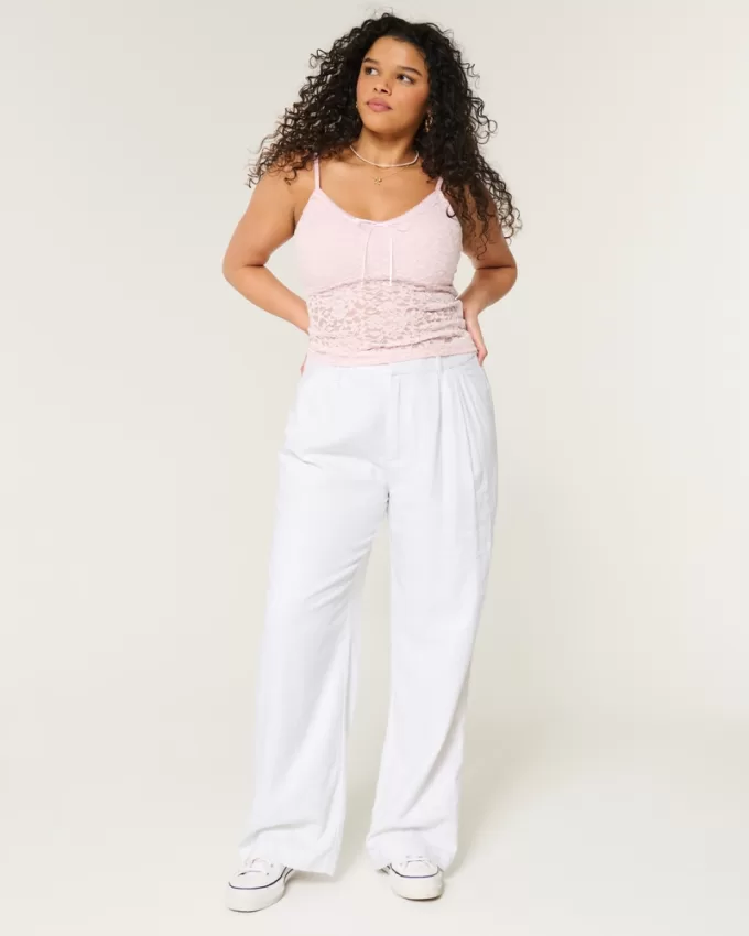 Hollister Livvy Ultra High-Rise Linen-Blend Wide-Leg Pants,Hollister Livvy Ultra High-Rise Linen-Blend Wide-Leg Pants