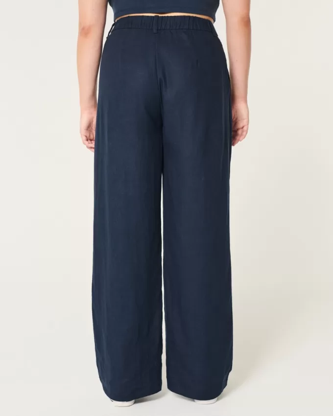 Hollister Livvy Ultra High-Rise Linen Blend Wide-Leg Pants,Hollister Livvy Ultra High-Rise Linen Blend Wide-Leg Pants