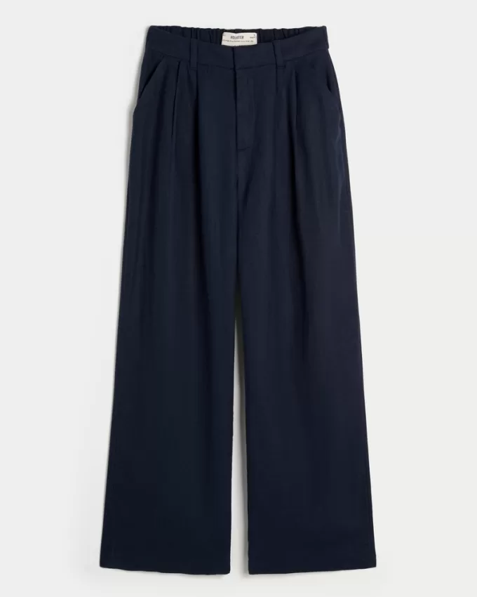 Hollister Livvy Ultra High-Rise Linen Blend Wide-Leg Pants,Hollister Livvy Ultra High-Rise Linen Blend Wide-Leg Pants
