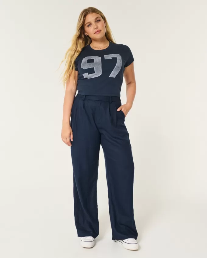 Hollister Livvy Ultra High-Rise Linen Blend Wide-Leg Pants,Hollister Livvy Ultra High-Rise Linen Blend Wide-Leg Pants