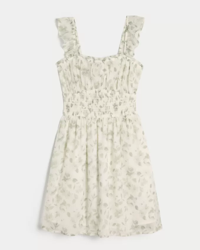 Hollister Saidie Chiffon Flutter Sleeve Mini Dress,Hollister Saidie Chiffon Flutter Sleeve Mini Dress