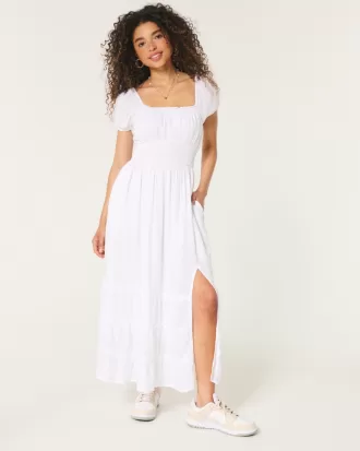 Hollister Saidie Short-Sleeve Tie-Back Midi Dress,Hollister Saidie Short-Sleeve Tie-Back Midi Dress