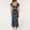 Hollister Saidie Short-Sleeve Tie-Back Midi Dress,Hollister Saidie Short-Sleeve Tie-Back Midi Dress