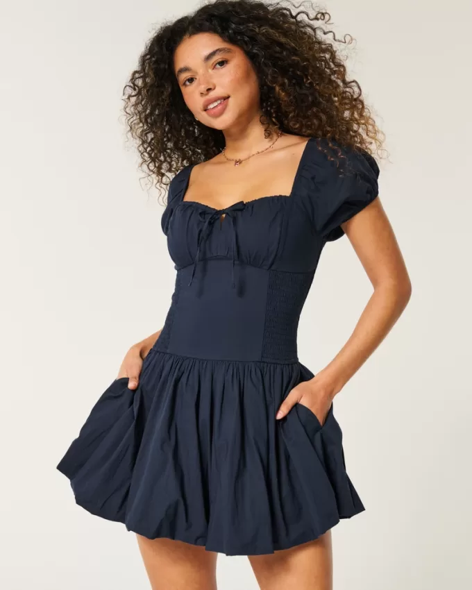 Hollister Sofia Drop-Waist Bubble Skort Dress,Hollister Sofia Drop-Waist Bubble Skort Dress