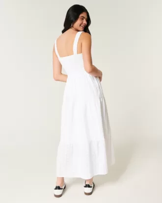 Hollister Sofia Side-Smocked Eyelet Maxi Dress,Hollister Sofia Side-Smocked Eyelet Maxi Dress
