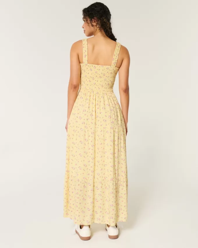 Hollister Sofia Side-Smocked Maxi Dress,Hollister Sofia Side-Smocked Maxi Dress