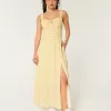 Hollister Sofia Side-Smocked Maxi Dress,Hollister Sofia Side-Smocked Maxi Dress