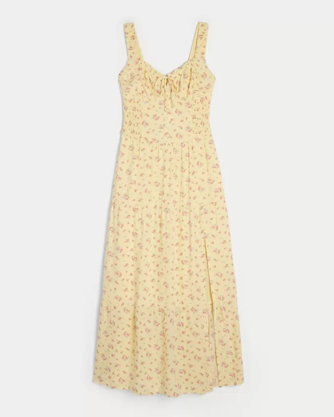 Hollister Sofia Side-Smocked Maxi Dress,Hollister Sofia Side-Smocked Maxi Dress