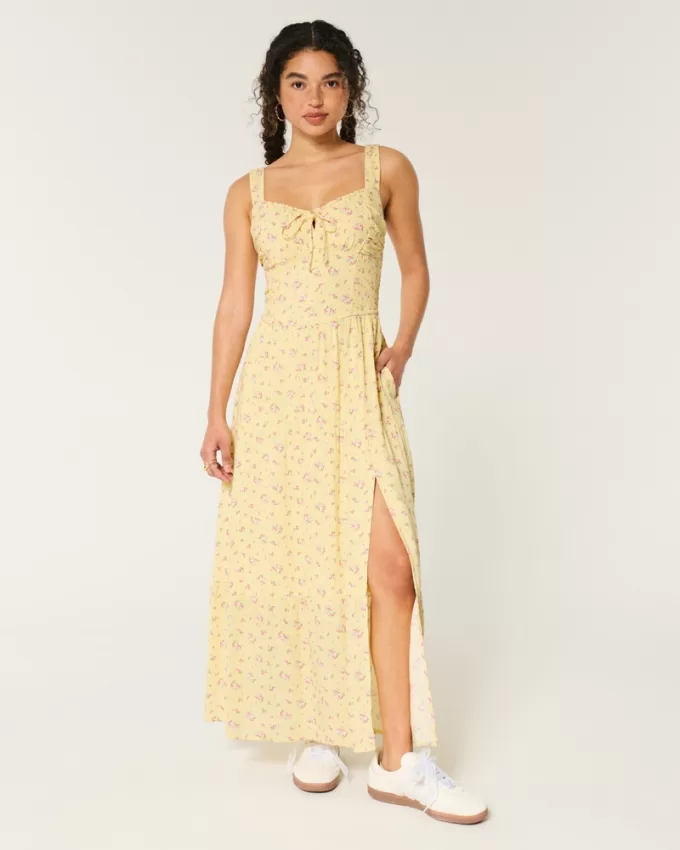 Hollister Sofia Side-Smocked Maxi Dress,Hollister Sofia Side-Smocked Maxi Dress