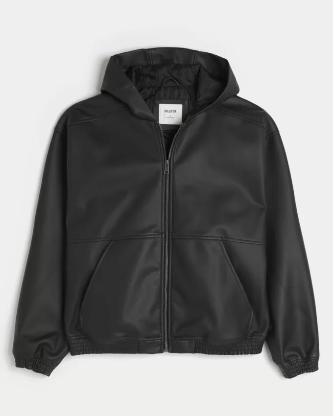 Hooded Vegan Leather Jacket,Hooded Vegan Leather Jacket Hooded Vegan Leather Jacket,Hooded Vegan Leather Jacket