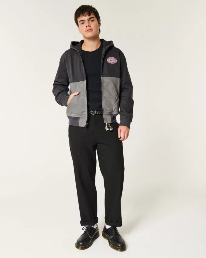 Hooded Zip-Up Workwear Jacket,Hooded Zip-Up Workwear Jacket