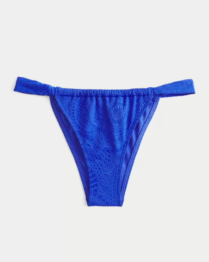 Jacquard Skinny Strap Cheekiest Bikini Bottom,Jacquard Skinny Strap Cheekiest Bikini Bottom