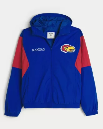 Kansas Jayhawks Graphic Hooded Windbreaker Jacket,Kansas Jayhawks Graphic Hooded Windbreaker Jacket