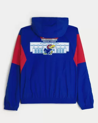 Kansas Jayhawks Graphic Hooded Windbreaker Jacket,Kansas Jayhawks Graphic Hooded Windbreaker Jacket