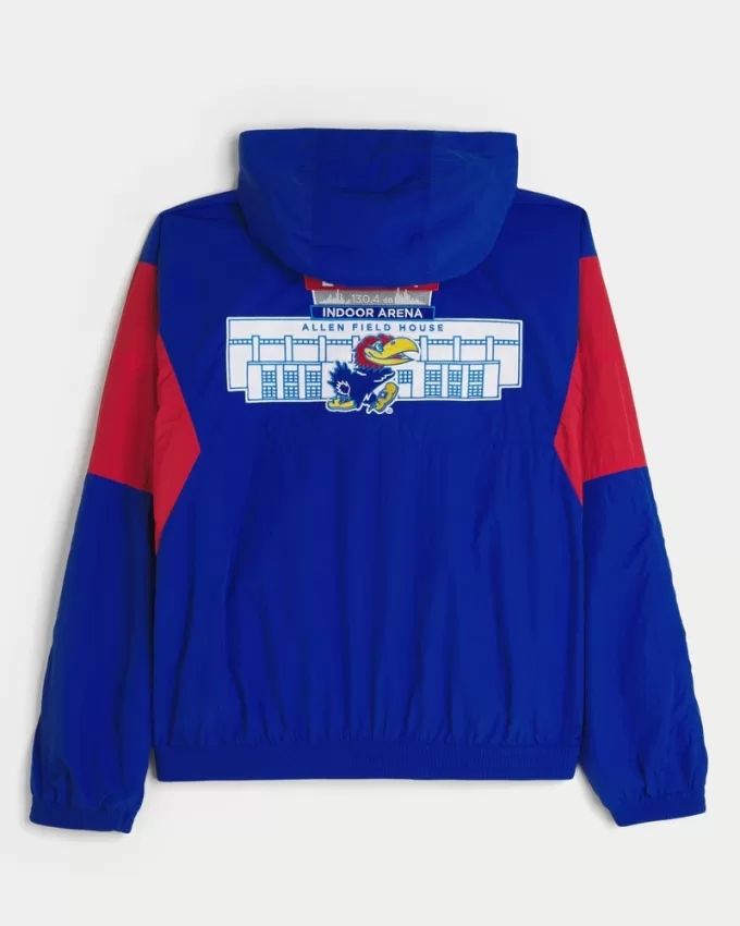 Kansas Jayhawks Graphic Hooded Windbreaker Jacket,Kansas Jayhawks Graphic Hooded Windbreaker Jacket