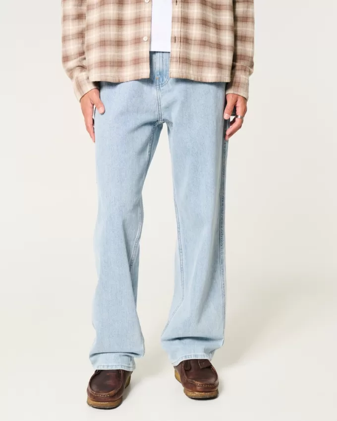 Light Wash Baggy Painter Jeans,Light Wash Baggy Painter Jeans