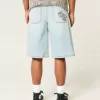 Light Wash Dice Graphic Super Baggy Denim Shorts,Light Wash Dice Graphic Super Baggy Denim Shorts
