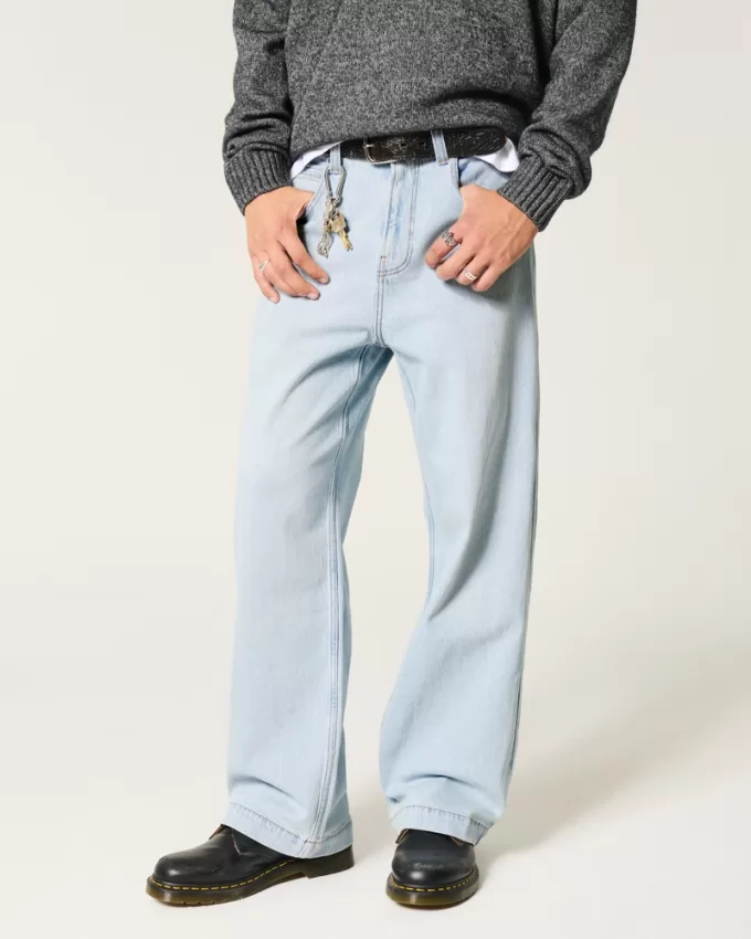 Light Wash Playing Cards Graphic Super Baggy Jeans,Light Wash Playing Cards Graphic Super Baggy Jeans