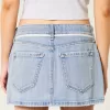 Light Wash Shoelace Denim Mini Skort,Light Wash Shoelace Denim Mini Skort