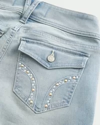 Light Wash Studded Pockets Boot Jeans,Light Wash Studded Pockets Boot Jeans