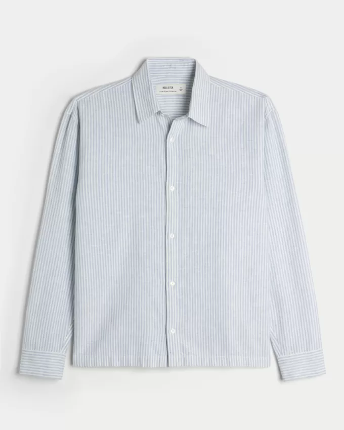 Linen-Blend Button-Through Shirt,Linen-Blend Button-Through Shirt Linen-Blend Button-Through Shirt,Linen-Blend Button-Through Shirt