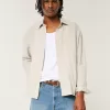 Linen-Blend Button-Through Shirt,Linen-Blend Button-Through Shirt