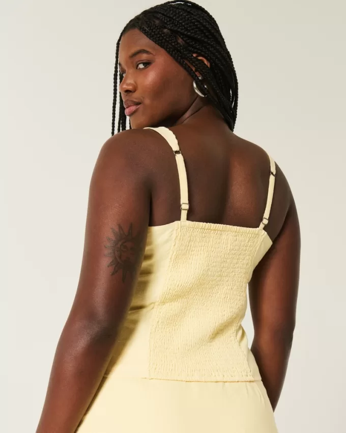 Linen Blend Button-Through Top,Linen Blend Button-Through Top