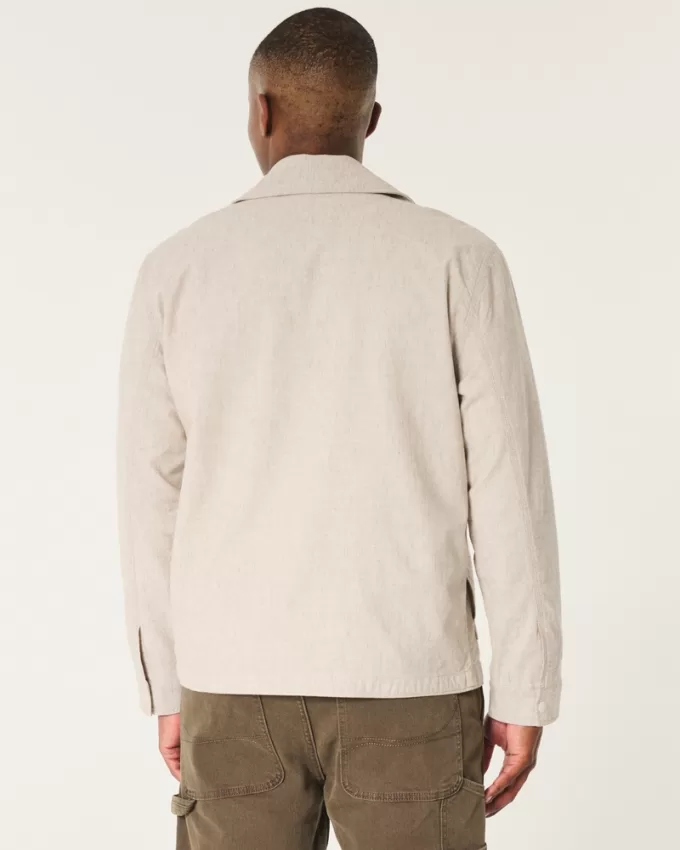 Linen Blend Chore Jacket,Linen Blend Chore Jacket