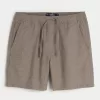Linen-Blend Jogger Shorts 7″,Linen-Blend Jogger Shorts 7″