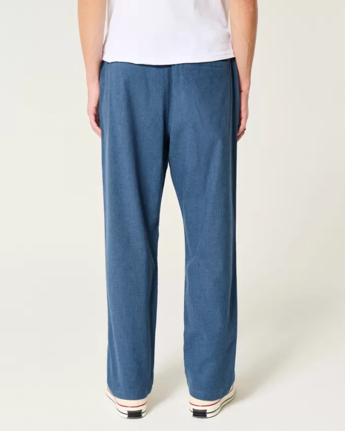 Linen-Blend Loose Pull-On Pants,Linen-Blend Loose Pull-On Pants