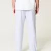 Linen-Blend Loose Pull-On Pants,Linen-Blend Loose Pull-On Pants