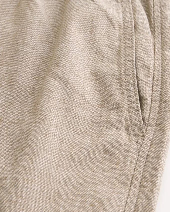 Linen-Blend Loose Pull-On Pants,Linen-Blend Loose Pull-On Pants