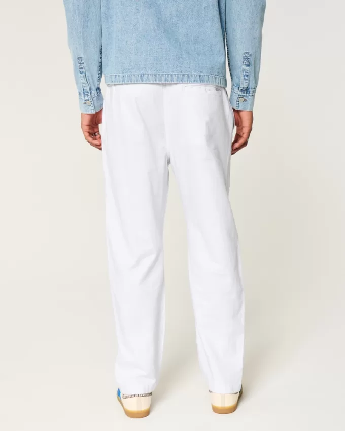 Linen-Blend Loose Pull-On Pants,Linen-Blend Loose Pull-On Pants